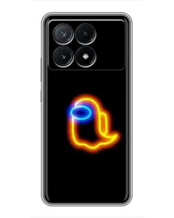 Чехол для Xiaomi POCO X6 Pro (5G) с картинкой «Among Us неоновое сияние»