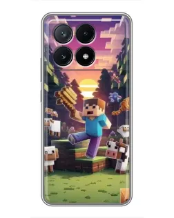 Чехол для Xiaomi POCO X6 Pro (5G) с картинкой «Стив на ферме» Чехол для Xiaomi POCO X6 Pro (5G) с картинкой «Стив на ферме»