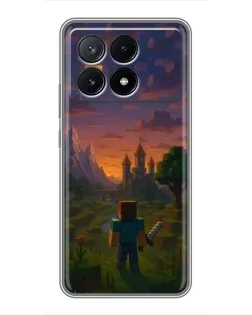 Чехол для Xiaomi POCO X6 Pro (5G) с картинкой «Стив у башни» Чехол для Xiaomi POCO X6 Pro (5G) с картинкой «Стив у башни»