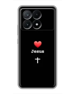 Чехол для Xiaomi POCO X6 Pro (5G) с картинкой «Сердце - Jesus»