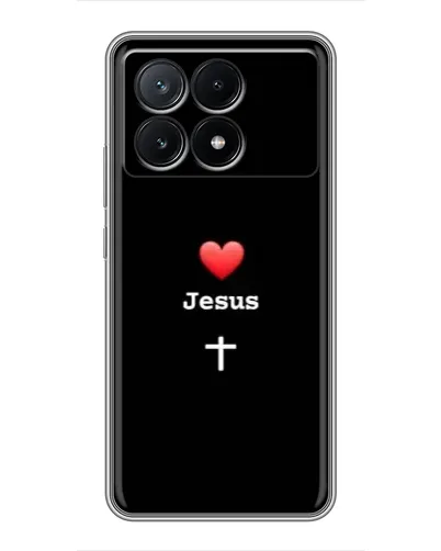 Чехол для Xiaomi POCO X6 Pro (5G) с картинкой «Сердце - Jesus»