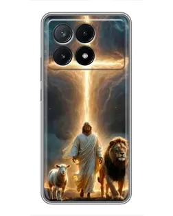 Чехол для Xiaomi POCO X6 Pro (5G) с картинкой «Лев Иуды и Свет»