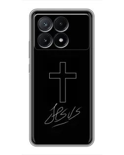 Чехол для Xiaomi POCO X6 Pro (5G) с картинкой «Графический крест Jesus»