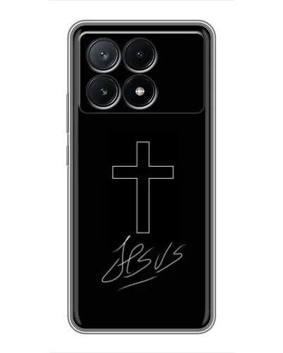 Чехол для Xiaomi POCO X6 Pro (5G) с картинкой «Графический крест Jesus» Чехол для Xiaomi POCO X6 Pro (5G) с картинкой «Графический крест Jesus»
