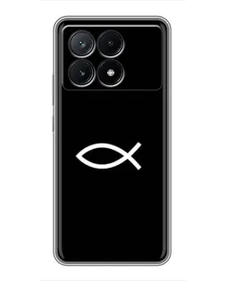 Чехол для Xiaomi POCO X6 Pro (5G) с картинкой «Символ рыбы Jesus»