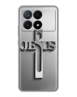 Чехол для Xiaomi POCO X6 Pro (5G) с картинкой «Металлический крест Jesus»