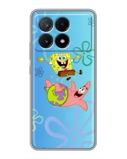 Чехол для Xiaomi POCO X6 Pro (5G) с картинкой «Спанч Боб и Патрик»