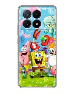 Чехол для Xiaomi POCO X6 Pro (5G) с картинкой «Губка Боб и друзья»