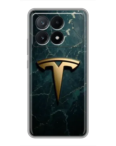 Чехол для Xiaomi POCO X6 Pro (5G) с картинкой «Мраморная Tesla Gold»