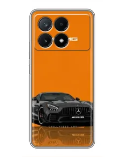 Чохол для Xiaomi POCO X6 Pro (5G) з картинкою «Помаранчевий Mercedes AMG»