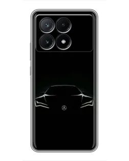 Чехол для Xiaomi POCO X6 Pro (5G) с картинкой «Mercedes — силуэт авто» Чехол для Xiaomi POCO X6 Pro (5G) с картинкой «Mercedes — силуэт авто»