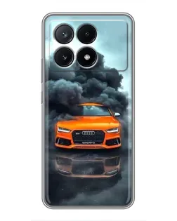 Чехол для Xiaomi POCO X6 Pro (5G) с картинкой «Audi в облаках дыма» Чехол для Xiaomi POCO X6 Pro (5G) с картинкой «Audi в облаках дыма»