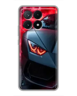 Чехол для Xiaomi POCO X6 Pro (5G) с картинкой «Lamborghini красное сияние» Чехол для Xiaomi POCO X6 Pro (5G) с картинкой «Lamborghini красное сияние»