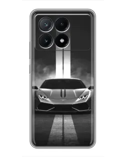 Чехол для Xiaomi POCO X6 Pro (5G) с картинкой «Lamborghini симметрия дорог»