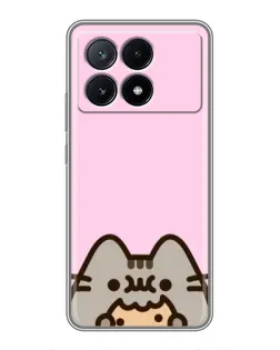 Чехол для Xiaomi POCO X6 Pro (5G) с картинкой «Pusheen и печенье»