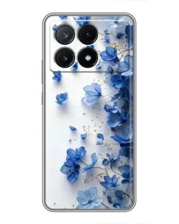 Чехол для Xiaomi POCO X6 Pro (5G) с картинкой «Голубой цветочный каскад» Чехол для Xiaomi POCO X6 Pro (5G) с картинкой «Голубой цветочный каскад»