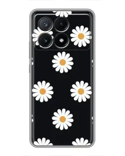 Чехол для Xiaomi POCO X6 Pro (5G) с картинкой «Ромашки на черном» Чехол для Xiaomi POCO X6 Pro (5G) с картинкой «Ромашки на черном»