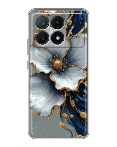 Чехол для Xiaomi POCO X6 Pro (5G) с картинкой «Белый цветок и золотой флюид» Чехол для Xiaomi POCO X6 Pro (5G) с картинкой «Белый цветок и золотой флюид»