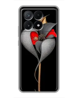 Чехол для Xiaomi POCO X6 Pro (5G) с картинкой «Серебряный фантазийный цветок» Чехол для Xiaomi POCO X6 Pro (5G) с картинкой «Серебряный фантазийный цветок»