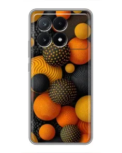 Чехол для Xiaomi POCO X6 Pro (5G) с картинкой «Объемные оранжевые сферы» Чехол для Xiaomi POCO X6 Pro (5G) с картинкой «Объемные оранжевые сферы»