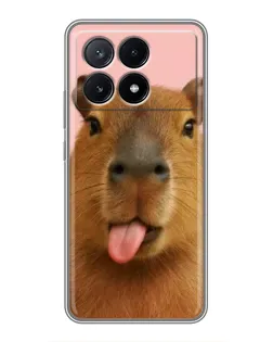 Чехол для Xiaomi POCO X6 Pro (5G) с картинкой «Капибара с языком» Чехол для Xiaomi POCO X6 Pro (5G) с картинкой «Капибара с языком»