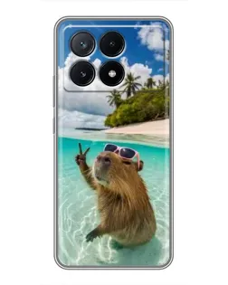 Чехол для Xiaomi POCO X6 Pro (5G) с картинкой «Капибара на море» Чехол для Xiaomi POCO X6 Pro (5G) с картинкой «Капибара на море»