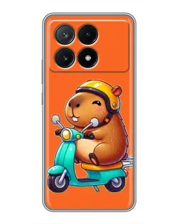 Чехол для Xiaomi POCO X6 Pro (5G) с картинкой «Капибара на скутере» Чехол для Xiaomi POCO X6 Pro (5G) с картинкой «Капибара на скутере»
