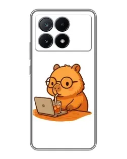 Чехол для Xiaomi POCO X6 Pro (5G) с картинкой «Капибара с ноутбуком» Чехол для Xiaomi POCO X6 Pro (5G) с картинкой «Капибара с ноутбуком»