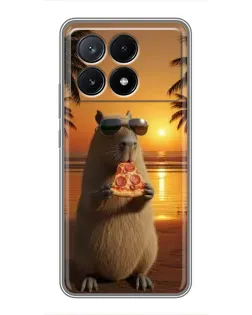 Чехол для Xiaomi POCO X6 Pro (5G) с картинкой «Капибара с пиццей» Чехол для Xiaomi POCO X6 Pro (5G) с картинкой «Капибара с пиццей»