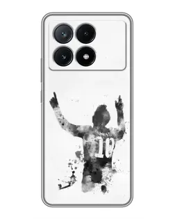 Чехол для Xiaomi POCO X6 Pro (5G) с картинкой «Черно-белый силуэт Месси» Чехол для Xiaomi POCO X6 Pro (5G) с картинкой «Черно-белый силуэт Месси»