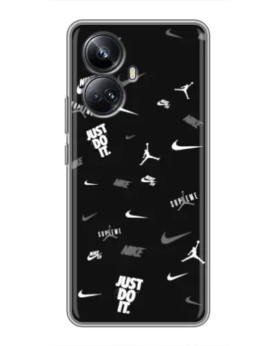 Чехол для Realme 10 Pro Plus с картинкой «Nike Black Pattern» Чехол для Realme 10 Pro Plus с картинкой «Nike Black Pattern»