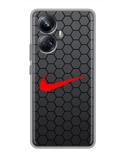 Чехол для Realme 10 Pro Plus с картинкой «Nike — карбоновая сетка»