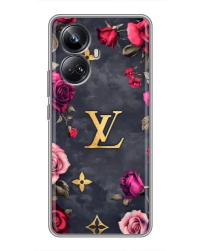 Чехол для Realme 10 Pro Plus с картинкой «Цветочный Louis Vuitton» Чехол для Realme 10 Pro Plus с картинкой «Цветочный Louis Vuitton»