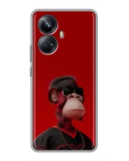 Чехол для Realme 10 Pro Plus с картинкой «Bored Ape в красном» Чехол для Realme 10 Pro Plus с картинкой «Bored Ape в красном»