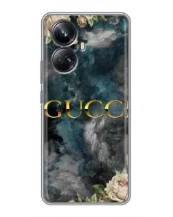 Чехол для Realme 10 Pro Plus с картинкой «Абстрактные цветы Gucci» Чехол для Realme 10 Pro Plus с картинкой «Абстрактные цветы Gucci»
