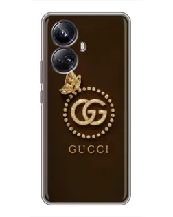 Чехол для Realme 10 Pro Plus с картинкой «Gucci — золотая бабочка» Чехол для Realme 10 Pro Plus с картинкой «Gucci — золотая бабочка»