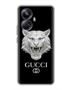 Чехол для Realme 10 Pro Plus с картинкой «Gucci — серебряный лев» Чехол для Realme 10 Pro Plus с картинкой «Gucci — серебряный лев»