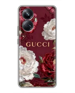 Чехол для Realme 10 Pro Plus с картинкой «Gucci — бордовые розы» Чехол для Realme 10 Pro Plus с картинкой «Gucci — бордовые розы»