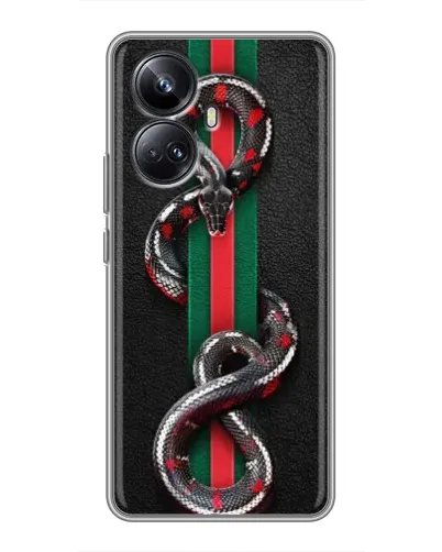 Чехол для Realme 10 Pro Plus с картинкой «Gucci — змея на полосе» Чехол для Realme 10 Pro Plus с картинкой «Gucci — змея на полосе»