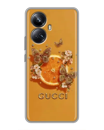 Чехол для Realme 10 Pro Plus с картинкой «Gucci — золотые бабочки» Чехол для Realme 10 Pro Plus с картинкой «Gucci — золотые бабочки»