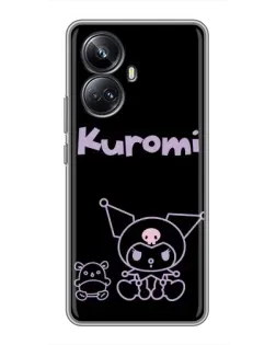 Чехол для Realme 10 Pro Plus с картинкой «Kuromi — черный минимализм»