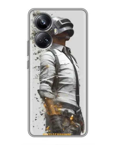 Чехол для Realme 10 Pro Plus с картинкой «PUBG — боец в пыли»