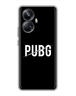 Чехол для Realme 10 Pro Plus с картинкой «PUBG — белый логотип»