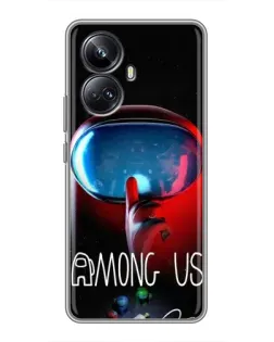 Чехол для Realme 10 Pro Plus с картинкой «Красный импостер — макро» Чехол для Realme 10 Pro Plus с картинкой «Красный импостер — макро»