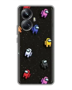 Чехол для Realme 10 Pro Plus с картинкой «Космический паттерн Among Us» Чехол для Realme 10 Pro Plus с картинкой «Космический паттерн Among Us»