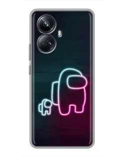 Чехол для Realme 10 Pro Plus с картинкой «Among Us неон-арт» Чехол для Realme 10 Pro Plus с картинкой «Among Us неон-арт»