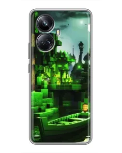 Чехол для Realme 10 Pro Plus с картинкой «Minecraft лесной пейзаж»