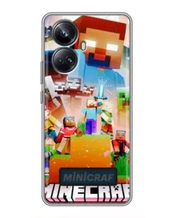 Чехол для Realme 10 Pro Plus с картинкой «Minecraft герои игры»