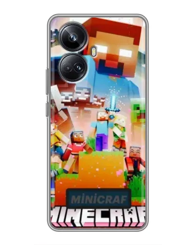 Чехол для Realme 10 Pro Plus с картинкой «Minecraft герои игры»