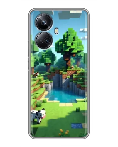 Чехол для Realme 10 Pro Plus с картинкой «Minecraft летний день»